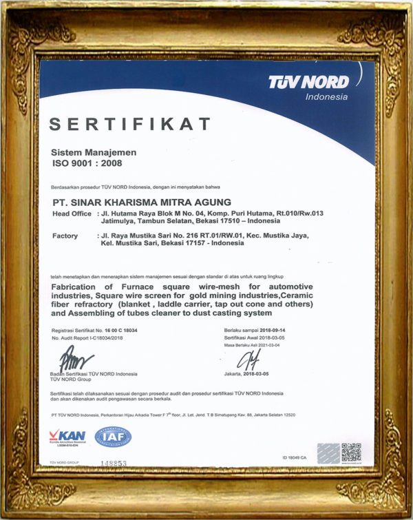 Certificate ISO 9001 2008